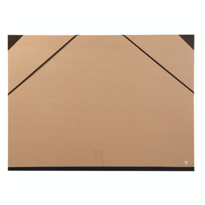 Carton à dessin kraft brun à élastiques 52x72cm - Clairefontaine - Rougier et Plé