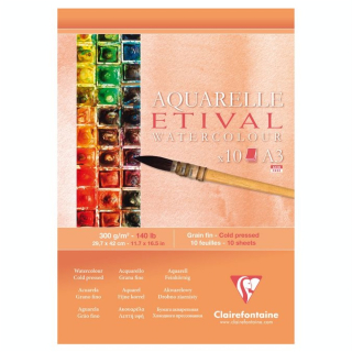 Bloc de papier Etival A3 grain fin 300g/m² 10 feuilles - Clairefontaine - Rougier et Plé