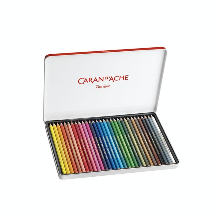 Boîte de 30 crayons de couleurs aquarellables Swisscolor - Caran d'Ache - Rougier et Plé