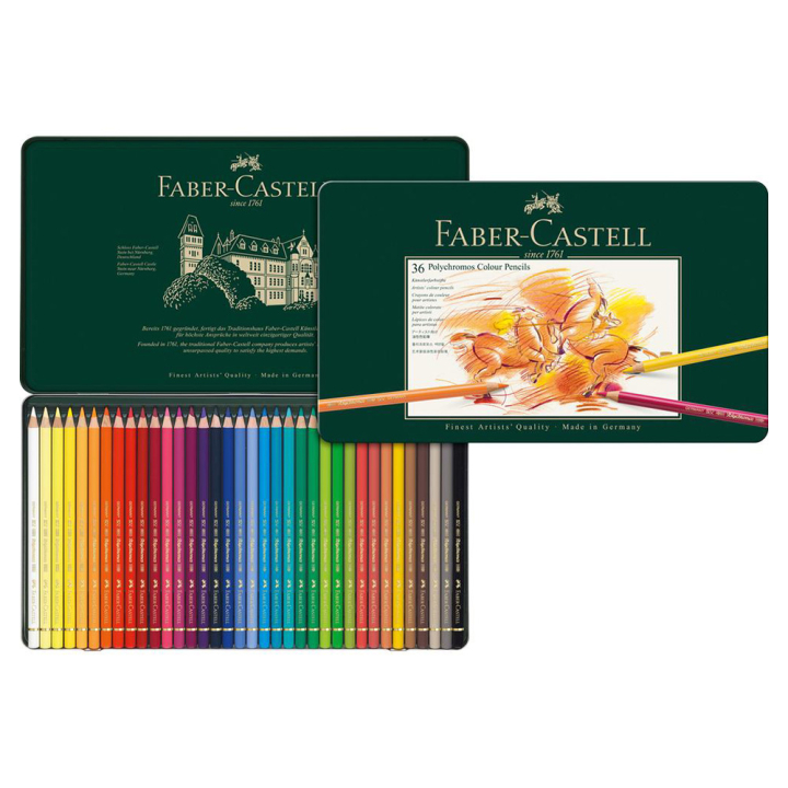 Boîte métal de 36 crayons de couleurs Polychromos - Faber-Castell - Rougier et Plé