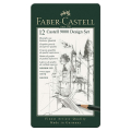 Boîte métal 12 crayons graphite  CASTELL 9000  DESIGN  - Faber-Castell - Rougier et Plé