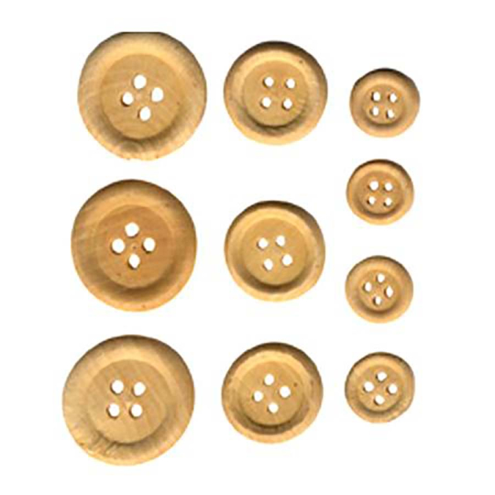 Boutons Bois ronds assortis set de 30 - Artemio - Rougier et Plé