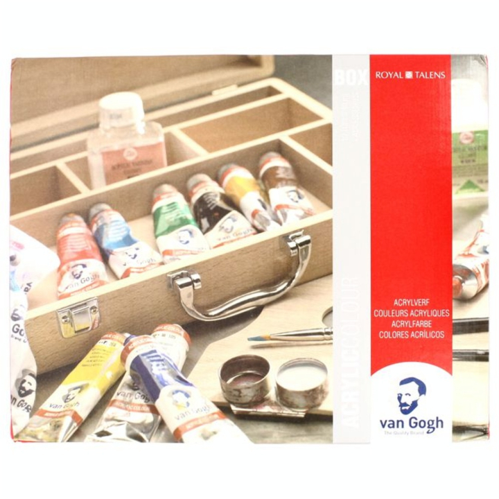 Peinture acrylique super fine Coffret bois 10 tubes + accessoires - Van Gogh - Rougier et Plé