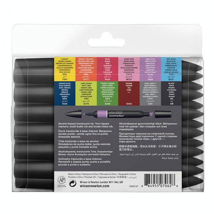 Marqueur Promarker 13 pcs Set 1 - Winsor & Newton - Rougier et Plé
