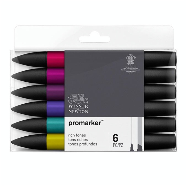 Set de 6 Promarker tons riches - Winsor & Newton - Rougier et Plé