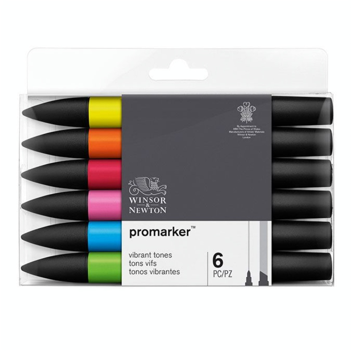 Set de 6 Promarker tons vibrants - Winsor & Newton - Rougier et Plé