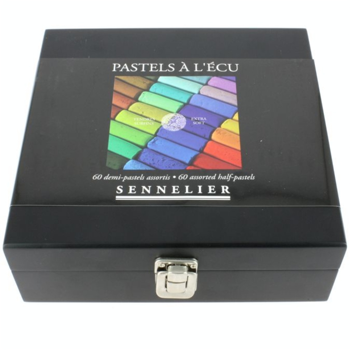 Coffret bois noir 60 demis pastels écu - Sennelier - Rougier et Plé
