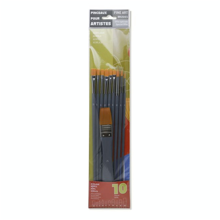 Set de 9 pinceaux en fibre synthétique + 1 spalter - Rougier&Plé - Rougier et Plé