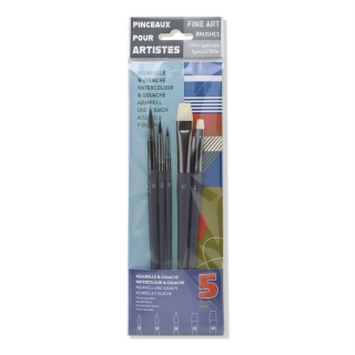 Set de 5 pinceaux aquarelle et gouache - Rougier&Plé - Rougier et Plé