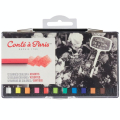 Boite plastique 12 pastels carrés couleurs assortis Conté - Conté à Paris - Rougier et Plé