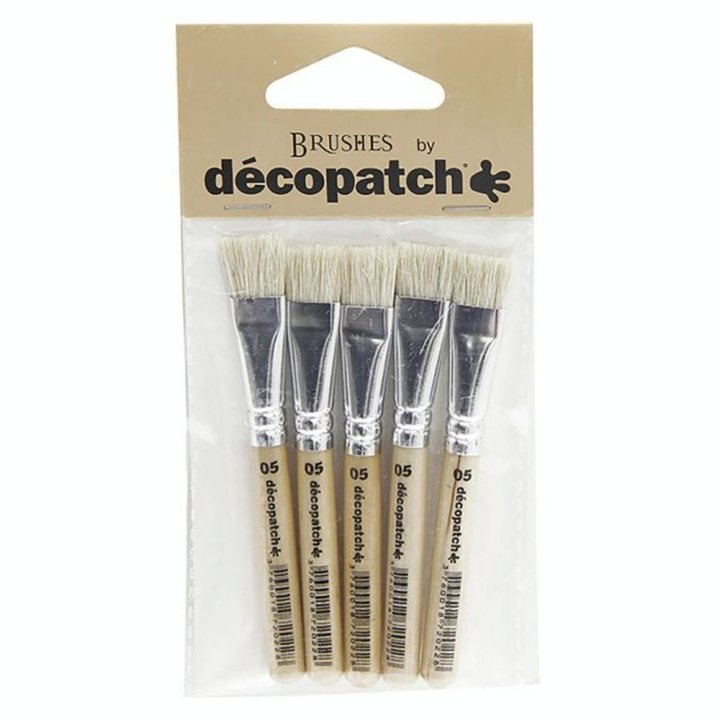 Pack 5 petits pinceaux pure soie - Décopatch - Rougier et Plé