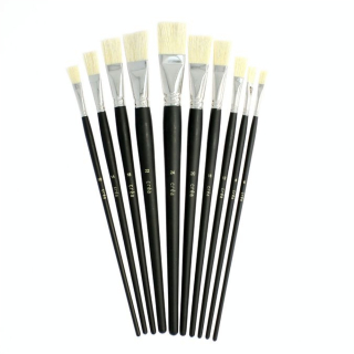 Set de 10 pinceaux en soie de porc long - Créa - Rougier et Plé