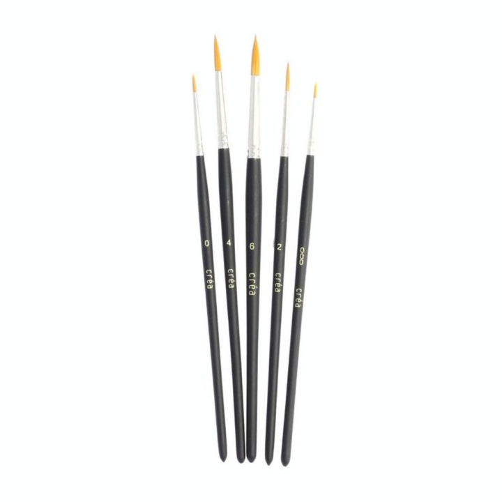 Set de 5 pinceaux en synthétique rond - Créa - Rougier et Plé