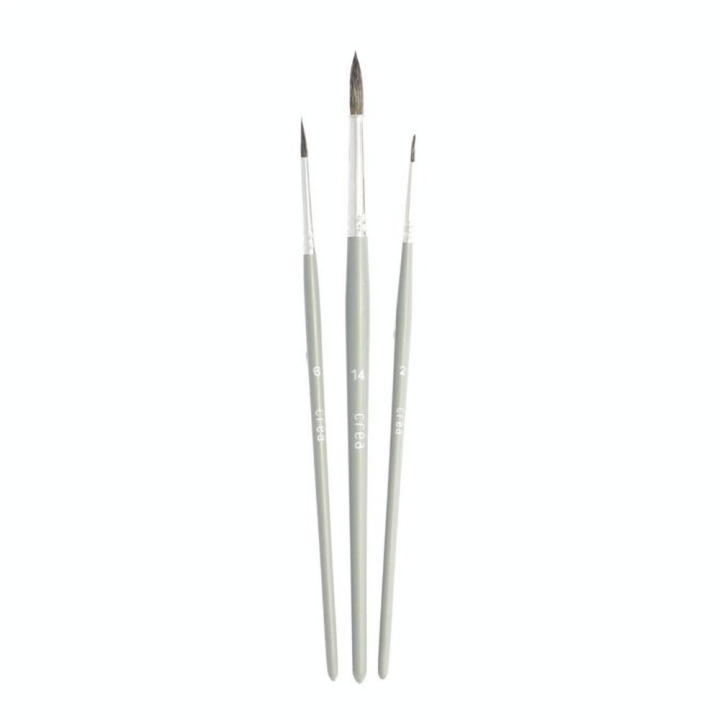 Set de 3 pinceaux en petit gris rond - Créa - Rougier et Plé