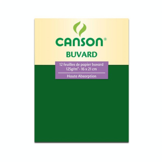 Pochette papier Buvard 125 g/m² 12 feuilles 16 x 21 cm - Canson - Rougier et Plé