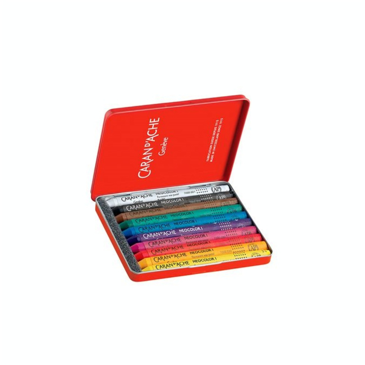 Boîte métal de 10 craies à la cire NEOCOLOR I - Caran d'Ache - Rougier et Plé