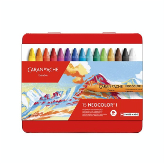 Boîte métal de 15 craies à la cire NEOCOLOR I - Caran d'Ache - Rougier et Plé