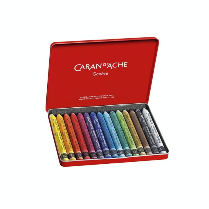 Boîte métal de 15 craies à la cire aquarellables NEOCOLOR II - Caran d'Ache - Rougier et Plé
