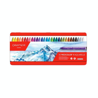 Boîte métal de 30 craies à al cire aquarellables NEOCOLOR II - Caran d'Ache - Rougier et Plé