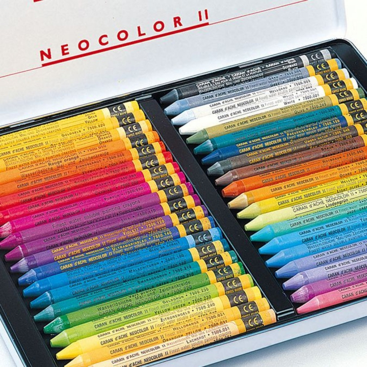 Boîte métal de 40 craies à al cire aquarellables NEOCOLOR II - Caran d'Ache - Rougier et Plé
