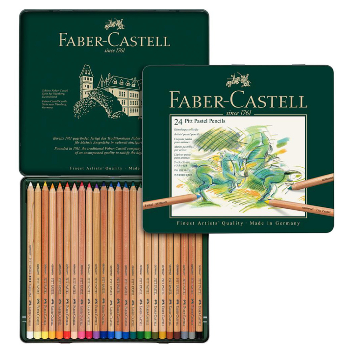 Boîte métal 24 crayons PITT pastel - Faber-Castell - Rougier et Plé