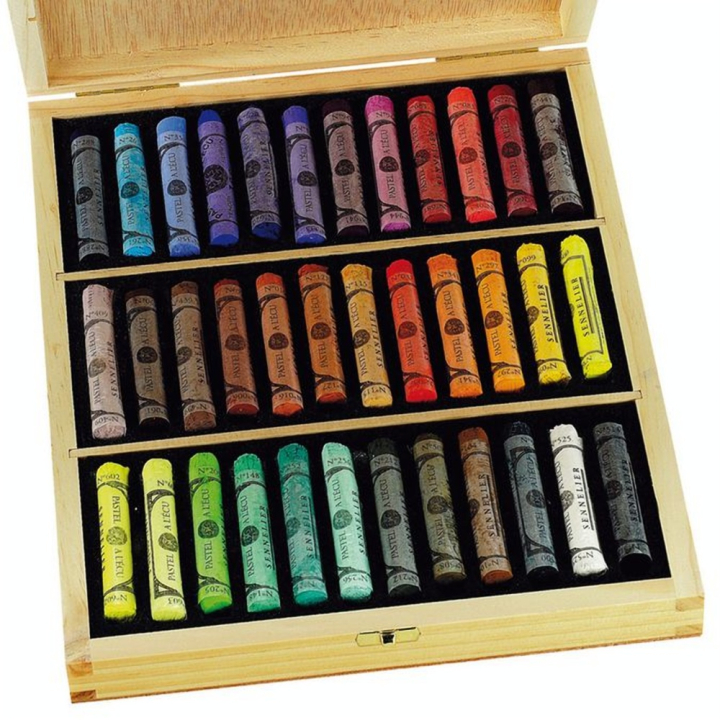 Coffret en bois 36 pastels à l'écu - Sennelier - Rougier et Plé