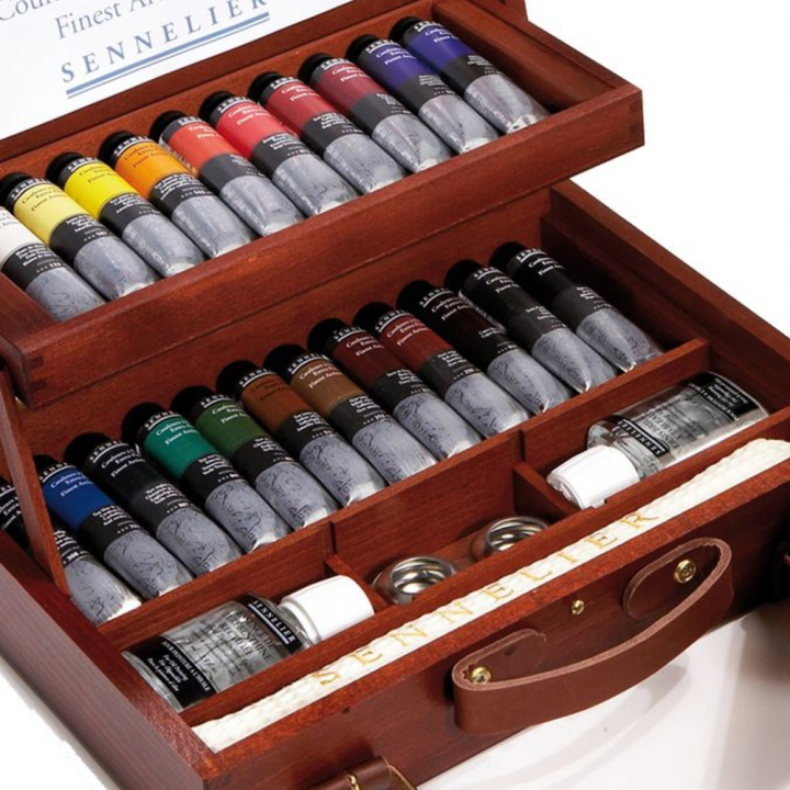Coffret en bois de 22 tubes huile extra-fine 40 ml - Sennelier - Rougier et Plé