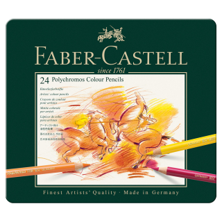 Boîte métal de 24 crayons de couleurs Polychromos - Faber-Castell - Rougier et Plé