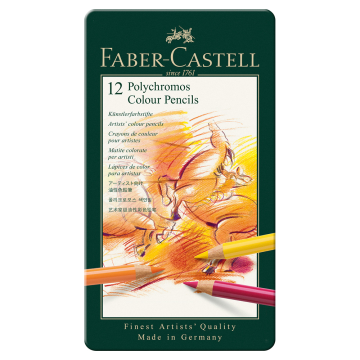 Boîte métal de 12 crayons de couleurs Polychromos - Faber-Castell - Rougier et Plé