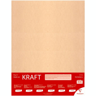Manipack de 25 feuilles kraft 50 x 65 cm 90 g/m² - Clairefontaine - Rougier et Plé