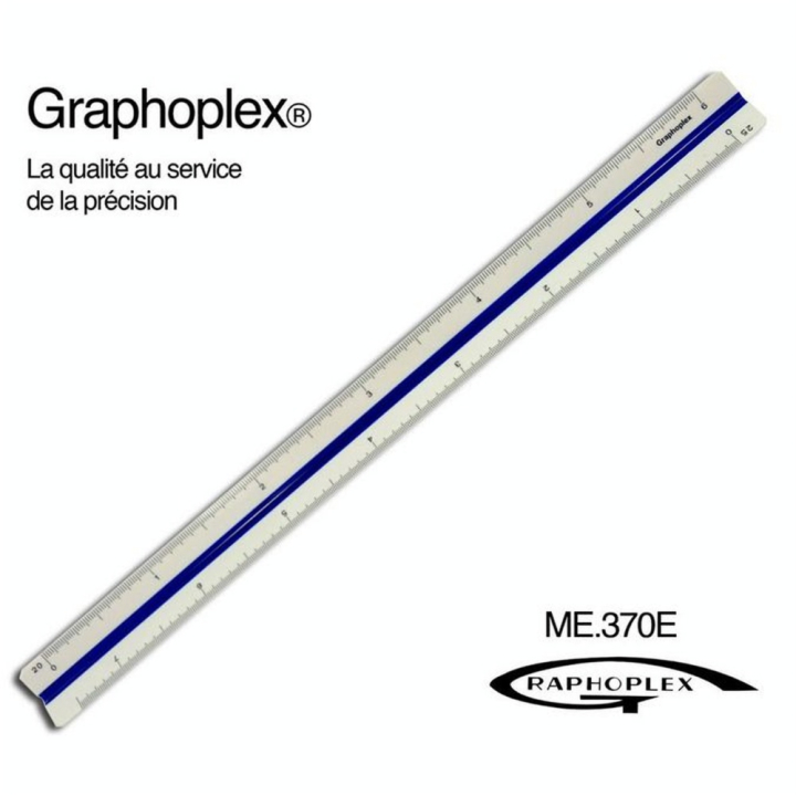 Règle kutch 30 cm 1/20 - 1/100 - Graphoplex - Rougier et Plé