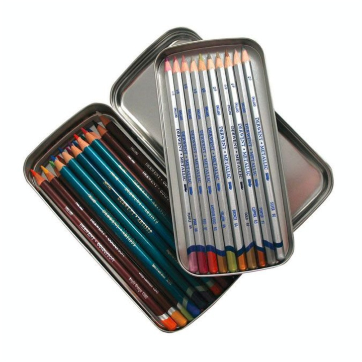 Boîte de rangement en métal pour crayons - Derwent - Rougier et Plé