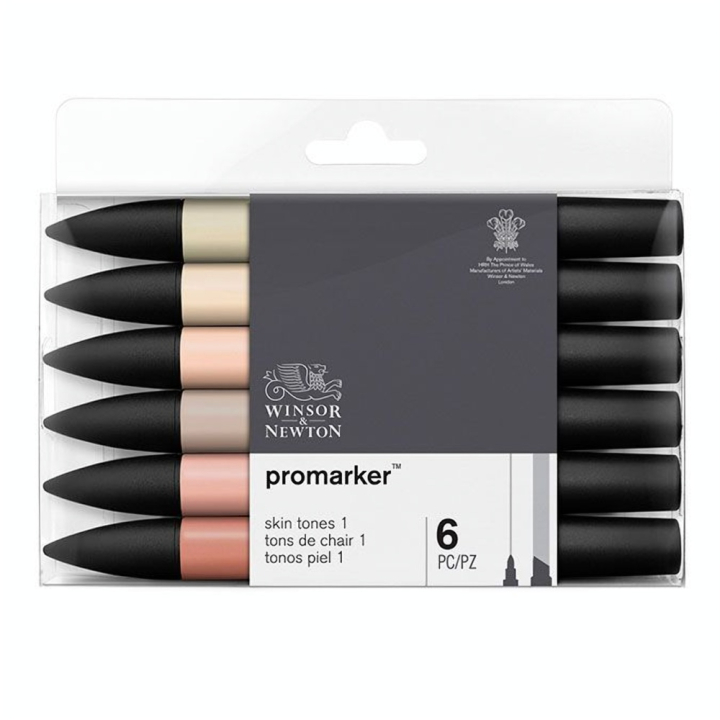 Set de 6 Promarker teintes chairs n°1 - Winsor & Newton - Rougier et Plé