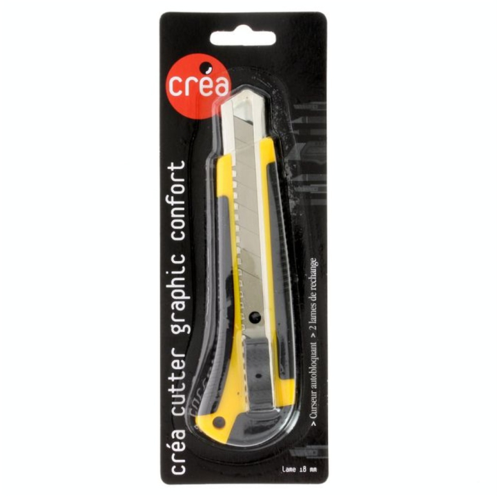 Cutter Graphic confort avec 2 lames universelles de 18 mm - Créa - Rougier et Plé