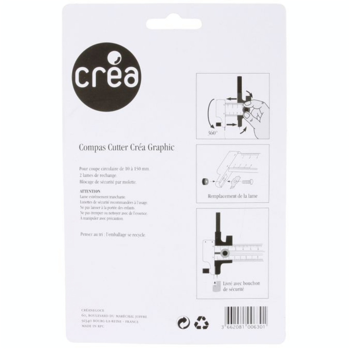 Compas Cutter Graphic avec 2 lames - Créa - Rougier et Plé