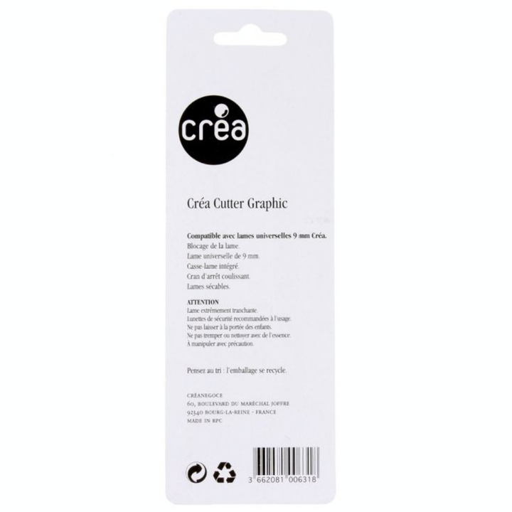 Cutter Graphic lame universelle 9 mm - Créa - Rougier et Plé