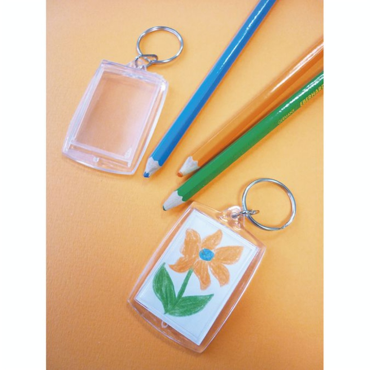 Lot de 6 porte-clés transparents rectangles - Graine Créative - Rougier et Plé