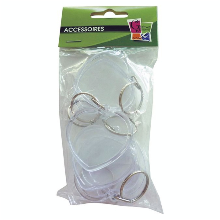 Lot de 6 porte-clés transparents cœurs - Graine Créative - Rougier et Plé