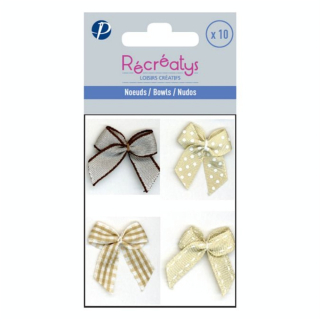 Sachet de 10 nœuds assortis 3 x 3 cm beige - Récréatys - Rougier et Plé