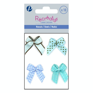 Sachet de 10 nœuds assortis 3 x 3 cm turquoise - Récréatys - Rougier et Plé