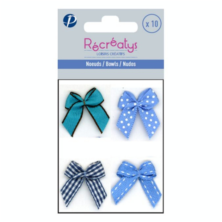 Sachet de 10 nœuds assortis 3 x 3 cm bleu - Récréatys - Rougier et Plé