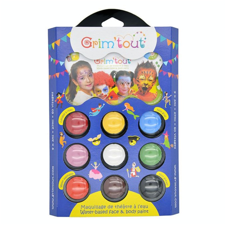 Palette de maquillage 9 couleurs - Carnaval - Grim'Tout - Rougier et Plé