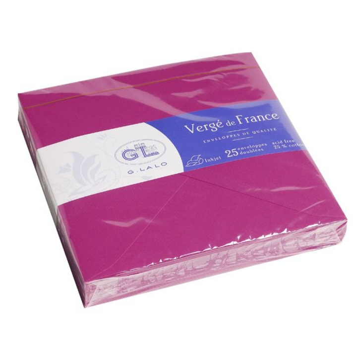25 enveloppes doublées Vergé 140 x 140 mm - G. Lalo - Rougier et Plé
