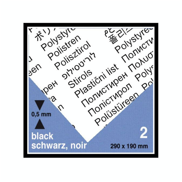 Plaque de plastique noire opaque 19 x 29 cm ep. 0,5 mm - 2 pcs - Schulcz - Rougier et Plé