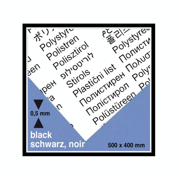 Plaque de plastique noire opaque 40 x 50 cm ep. 0,5 mm - Schulcz - Rougier et Plé