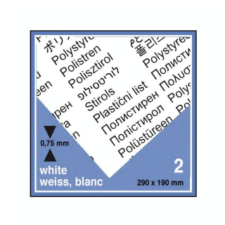 Plaque de plastique blanc. 19 x 29 cm ep. 0,75 mm - 2 pcs - Schulcz - Rougier et Plé
