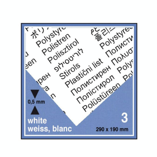 Plaque de plastique blanc. 19 x 29 cm ep. 0,5 mm - 3 pcs - Schulcz - Rougier et Plé