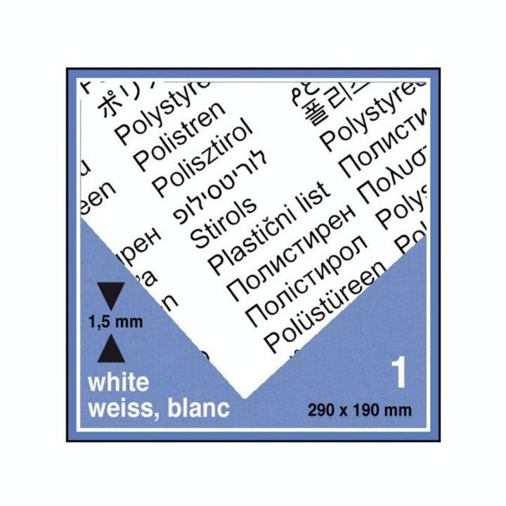 Plaque de plastique blanc. 19 x 29 cm ep. 1,5 mm - Schulcz - Rougier et Plé