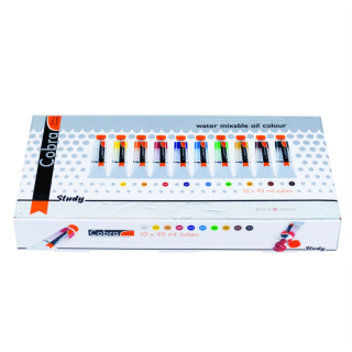 Peinture à l'huile diluable à l'eau set de 10 - Cobra - Rougier et Plé
