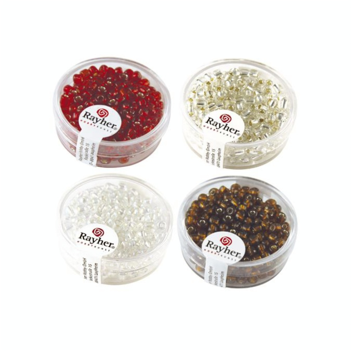 Perles de rocaille 4 mm garniture argent - Rayher - Rougier et Plé